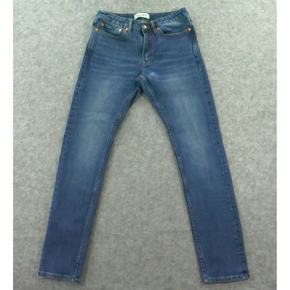 Spier & Mackay Jeans Mens 30 Blue Slim Straight Mid Rise Zip Fly Normcore